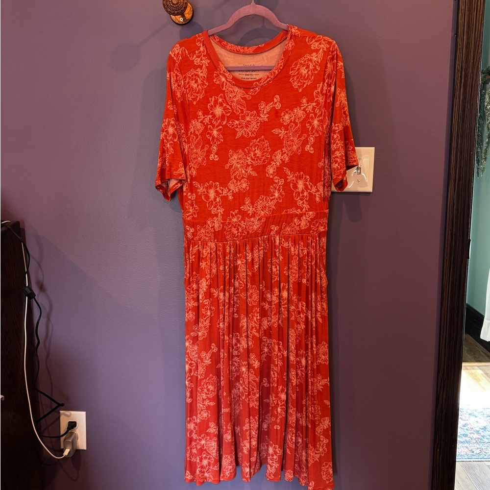 Torrid Red Floral Midi Dress